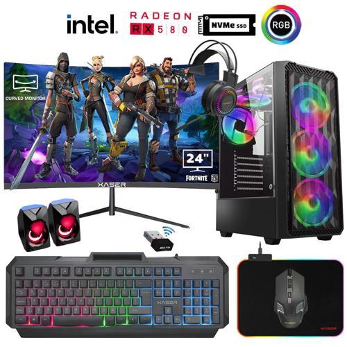 Xsr930 i5 4590 16GB Ram 1TB M.2 NVMe SSD 8GB RX580 Ekran Kartı 24" Curved Oyuncu Bilgisayarı
