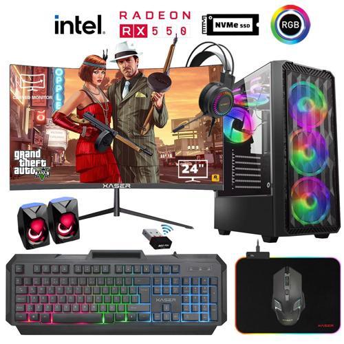 Xsr931 i5 4590 16GB Ram 1TB M.2 NVMe SSD 4GB RX550 Ekran Kartı 24" Curved Oyuncu Bilgisayarı