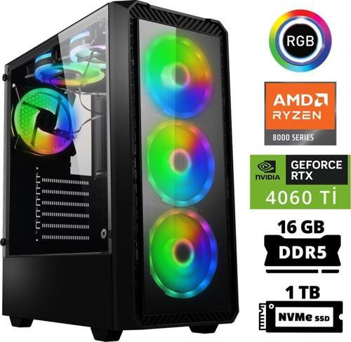 Delux X14 Ryzen 5 8400F 16GB DDR5 Ram 1TB M.2 NVMe SSD 8GB RTX4060 Ti Masaüstü Oyuncu Bilgisayarı