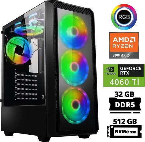 Delux X23 Ryzen 5 8400F 32GB DDR5 Ram 512GB M.2 NVMe SSD 8GB RTX4060 Ti Masaüstü Oyuncu Bilgisayarı