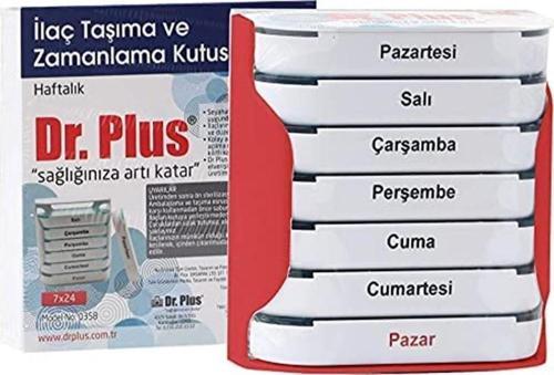 Ilaç Hap Saklama Kutusu Haftalık 7x24-(RENK:KIRMIZI-SARI)