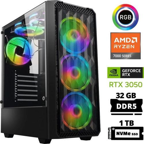 Delux X38 Ryzen 5 7500F 32GB DDR5 Ram 1TB M.2 NVMe SSD 6GB RTX3050 Masaüstü Oyuncu Bilgisayarı