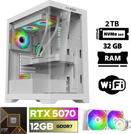 Lexus x110 Ryzen 7 7700 32GB DDR5 Ram 2TB M.2 NVMe SSD 12GB RTX5070 Sıvı Soğutmalı Oyuncu Bilgisayarı
