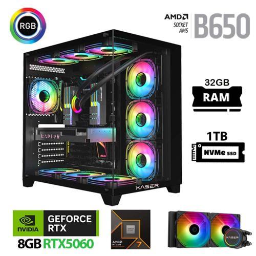 Lexus x630 Ryzen 7 7700 32GB Ram 1TB M.2 NVMe SSD 8GB RTX5060 Sıvı Soğutmalı Oyuncu Bilgisayarı