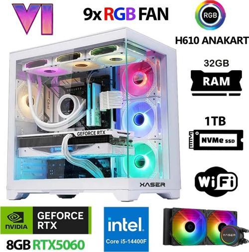 Sword X160 i5 14400F 32GB Ram 1TB M.2 NVMe SSD 8GB RTX5060 Sıvı Soğutmalı Masaüstü Oyuncu Bilgisayarı