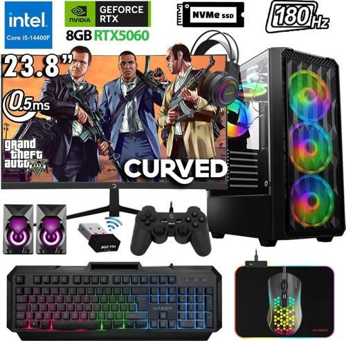 Xsr1124 i5 14400F 32GB DDR5 Ram 2TB M.2 NVMe SSD 8GB RTX5060 23.8" 180Hz Oyuncu Bilgisayarı