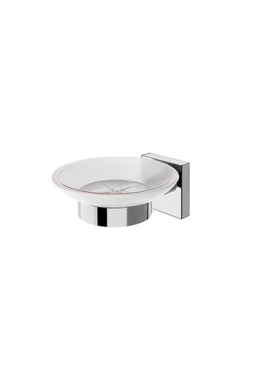 %100 Pirinç Katı Sabunluk – Duvar Tipi, Paslanmaz, Banyo Aksesuarı, Krom, Kare Rozetli