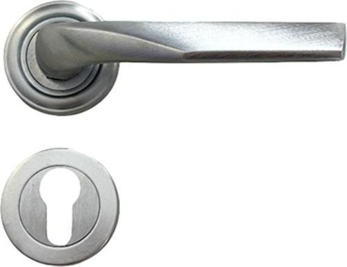 Söğüt Saten Krom Rozetli Pirinç Yale Çelik Kapı Kolu, Lüks, Paslanmaz, Şık Ve Uzun Ömürlü 1 Takım