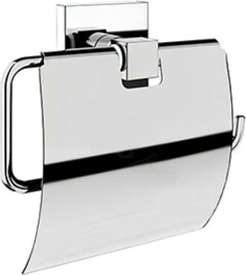 Krom Kapaklı Kare Pirinç Tuvalet Kağıtlığı Paslanmaz, Şık Ve Dayanıklı Banyo Aksesuarı