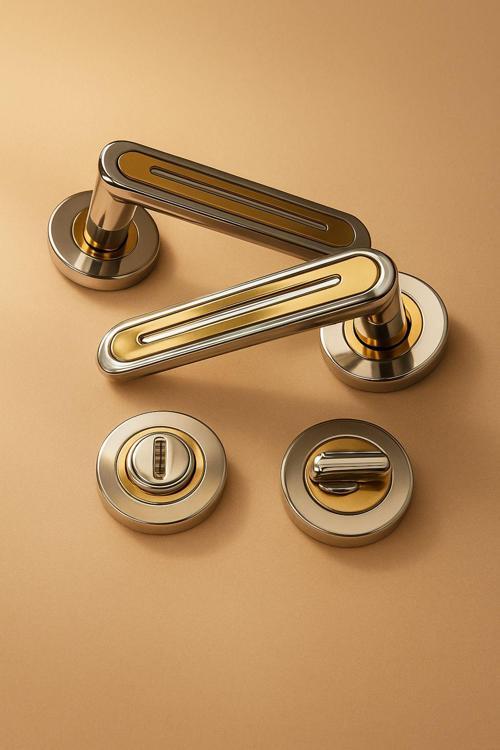 Kubik Krom Albirifin Rozetli Wc Kapı Kolu (1Tk-Ön Ve Arka)