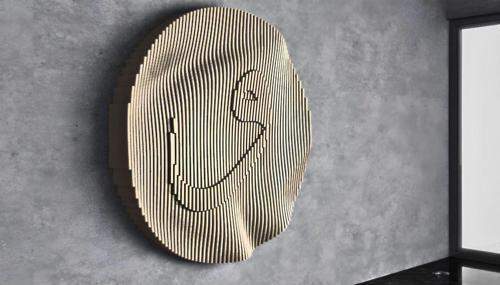 Parametrik Dalgalı Ahşap Duvar Dekoru