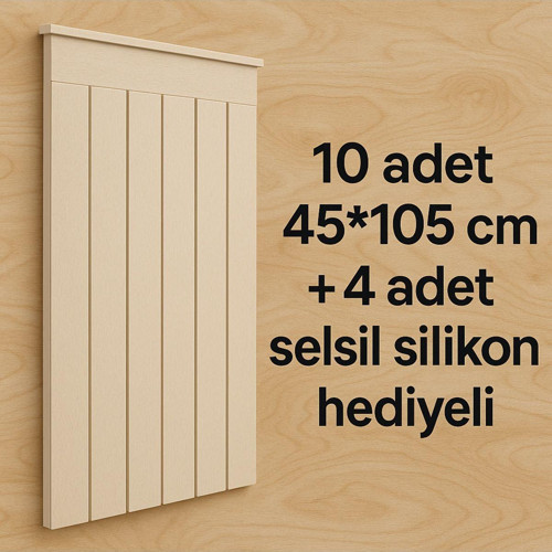 Dekoratif Duvar Paneli ( 45X 105 Cm) Boyanabilir Ahşap Ham Mdf ( 6 Mm ) 10 Adet 4 Silikon Hediyeli