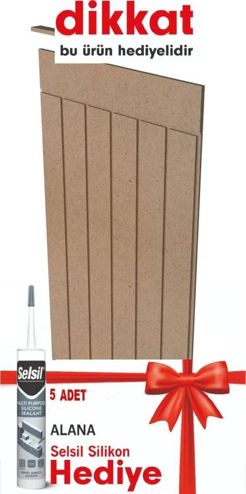 Dekoratif Duvar Paneli ( 54 X 100 Cm) Boyanabilir Ahşap Ham Mdf +1 Adet Silikon
