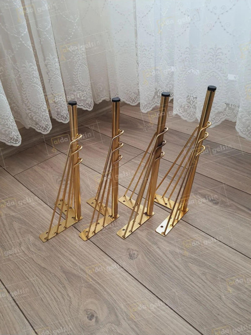 Mobilya Koltuk Sehpa Komidin Puf Bench Metal Telli Ayak 70 Cm 4 Adet