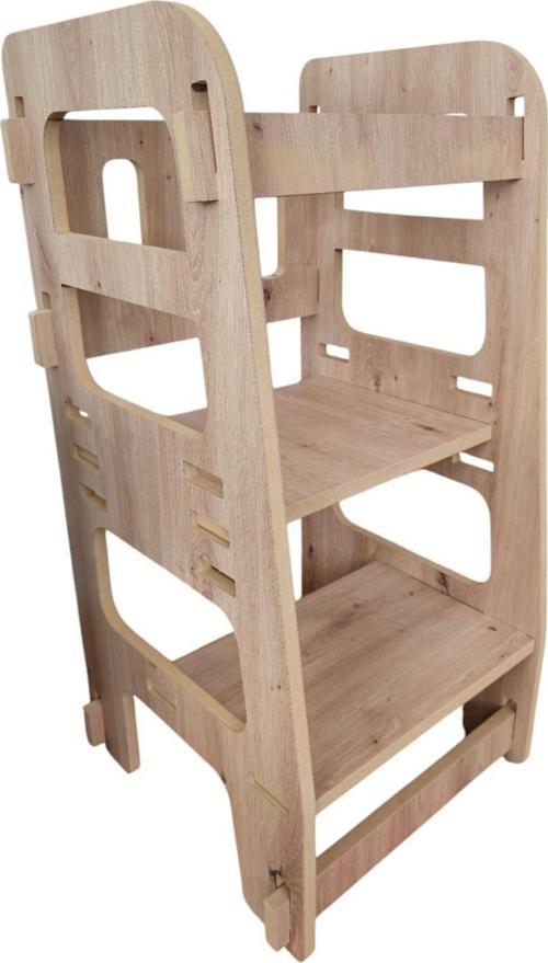 Ahşap Montessori Öğrenme Kulesi - Çocuklar İçin Güvenli Ve Ergonomik Destek Taburesi