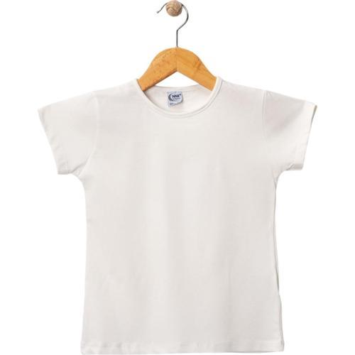 KISA KOL BASIC KIZ TSHIRT Ekru