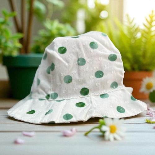 CAP&MORE 3/6 AY KIZ PUANTİYELİ FÖTR ŞAPKA-45CM Yeşil