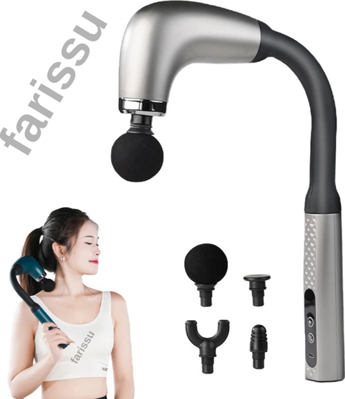 U-Bükümlü LCD Ekranlı Profesyonel Masaj Aleti – 9 Hız / 9 Mod, 4 Masaj Başlığı