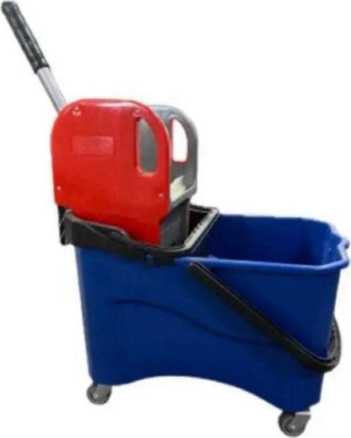 Tek Kovalı Plastik Temizlik Arabası Plastik Pressli