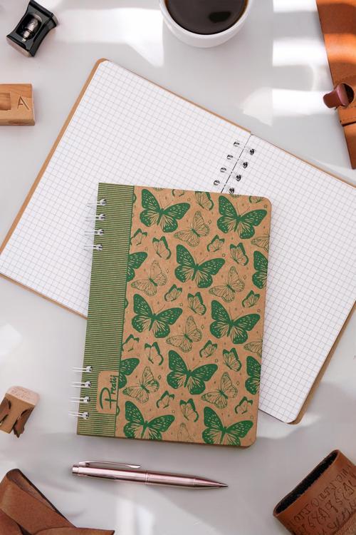 Butterfly Kraft Kareli Defter