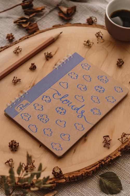 Clouds Kraft Kareli Defter 17x24
