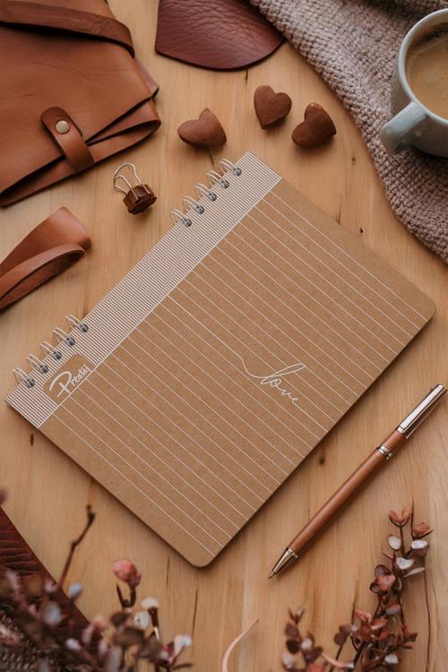 Love Kraft Çizgili Defter 17x24