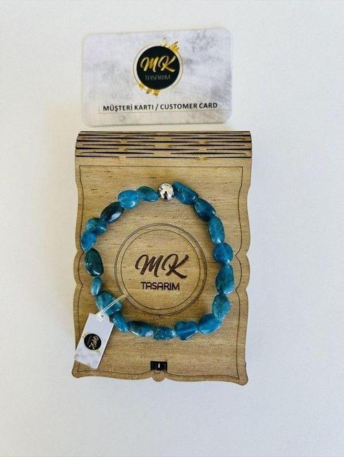 GERÇEK APATİT TAŞI BİLEKLİK | ÖZEL KUTUSUNDA | MÜŞTERİ KARTLI MK.009.019