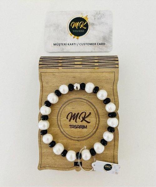 Gerçek Inci Gerçek Siyah Akik Bileklik