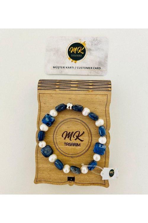 Gerçek Inci -lapis Lazuli Bileklik MKT.1.048