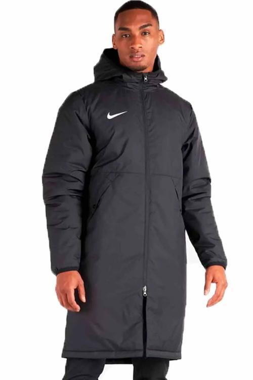 Football Synthetic Fit Loose Fit Jacket Erkek Bol Kesim Kapüşonlu Mont Parka Siyah