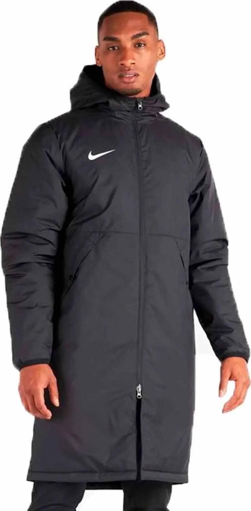 Football Synthetic Fit Loose Fit Jacket Erkek Bol Kesim Kapüşonlu Mont Parka Siyah