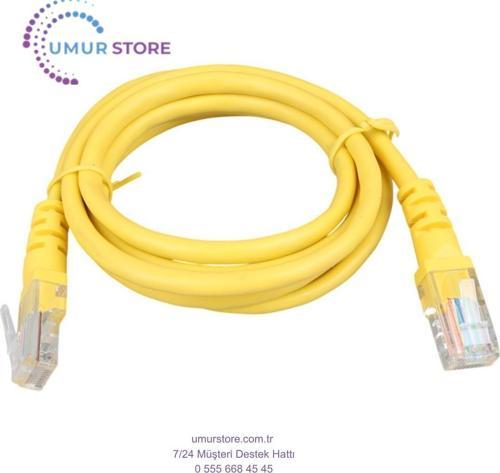 1.5 Metre Sarı 24 Awg Cat5 Ethernet Kablosu 150 cm Jack Soketleri Takılı Hazır Internet Kablosu