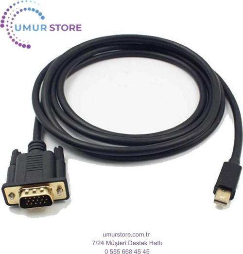 1.8m Mini Displayport To VGA Aktif Kablo - Thunderbolt 1/2 VGA 1920X1200 1080P MacBook Pro Air