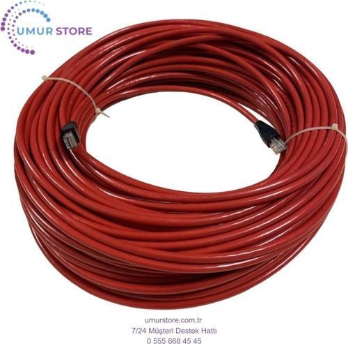 100 Metre Cat 6 Cat6 Kalın Internet Kablosu Eternet Modem Ağ Kablo Kırmızı Dış Ortam 100M