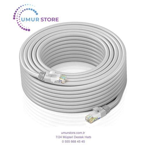 15 Metre Cat6 Patch Kablo 15M Ethernet Kablosu Utp Lan Kablosu Internet Kablosu Gri Renk