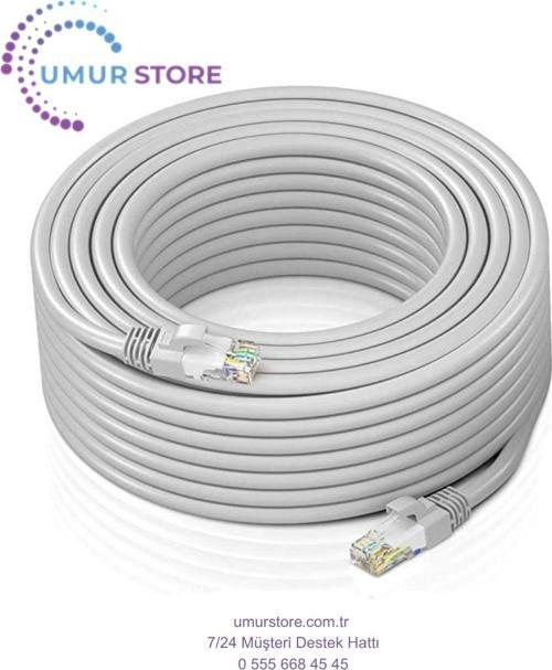 15 Metre Cat6 Patch Kablo 15M Ethernet Kablosu Utp Lan Kablosu Internet Kablosu Gri Renk