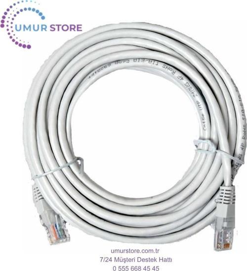 15MT 15 Metre Internet Ethernet Pc Modem Bilgisayar Arası Cat5 Kablosu Onbeş Metre Cat5