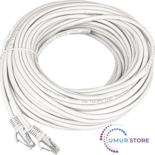 25 Metre Poşetli Gri Cat5 Kablo