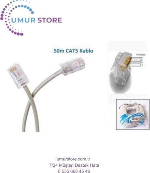 50 Metre Cat5 Utp Patch Cord Kablosu Rj-45
