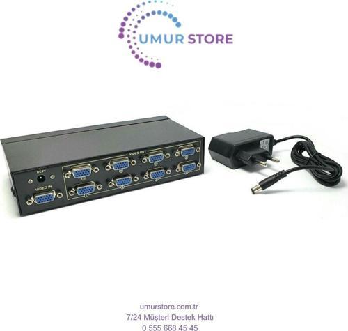 8 Port VGA Splitter 8 Port VGA Çoğaltıcı 200 Mhz 8 Port VGA Splitter
