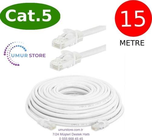 Cat5 Network Internet Ethernet Bilgisayar Kablosu RJ45 - RJ45 15 Metre Patch Kablo