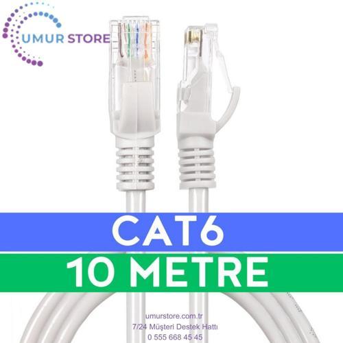 Cat6 10MT Lan Ethernet Kablosu Fabrikasyon Internet Kablo