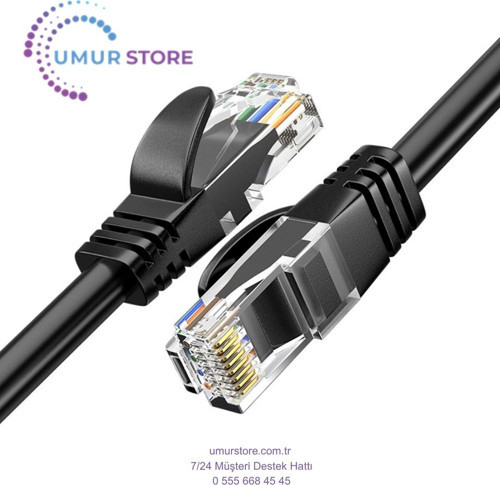 Cat6 15 Metre Patch Network Ethernet Kablosu Jack Soketleri Takılı Hazır Internet Kablosu Jak Kablo