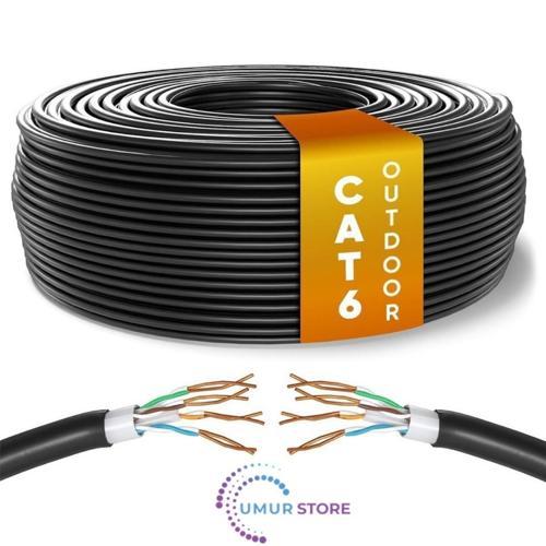 Cat6 Kablo AWG23 Bakır Tel Double Layer Iç ve Dış Mekan 100 metre