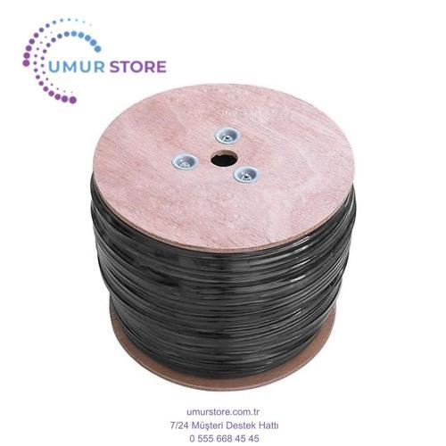 Cat6 Utp 305 Metre 23 Awg 0.56 mm Network Kablosu Outdoor Double Jack Gri+Siyah