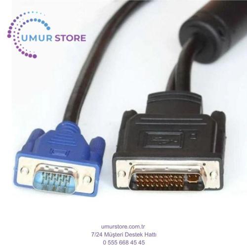 DVI 30+5 VGA USB Kablo M1 DVI VGA Çevirici Projeksiyon Kablo