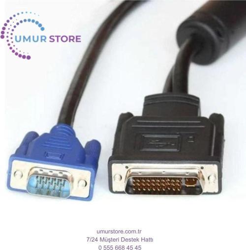 DVI 30+5 VGA USB Kablo M1 DVI VGA Çevirici Projeksiyon Kablo