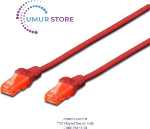 Patch Kablo, U-UTP, CAT. 6, 0,25 metre, AWG 26/7, Cu, LSZH, kırmızı renk