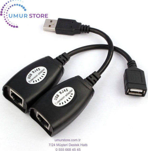USB RJ45 Extension Adaptör USB Cat5 Cat6 USB Ethernetle Uzatma