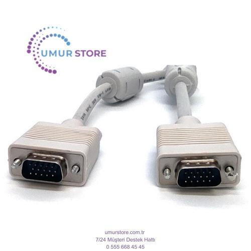 VGA Monitör Kablosu, DSUB 15 erkek DSUB 15 erkek, 3 metre, 3Coax/7C, AWG28, 2x ferrite filtreli, siy